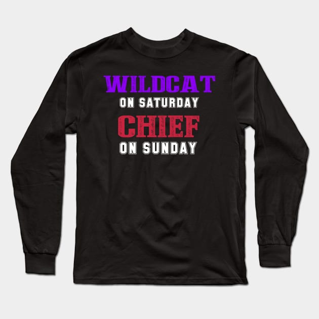 wildcat on Saturday chief on sunday Long Sleeve T-Shirt by DODG99